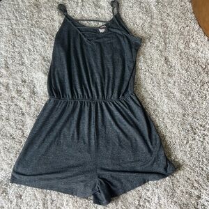 Mossimo Supply Co. Gray One Piece Romper with Elastic Waistband